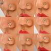 9/12pcs Fake Nose Rings Set Steel Gold Color Faux Body Jewelry Piercing Lot Heart Butterfly Fake Helix Tragus Ear Clip Cuff Bulk