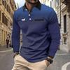 Мужская одежда весна осень новая мужская рубашка поло с длинным рукавом 3D цифровая печать градиентный цвет рубашка поло топы