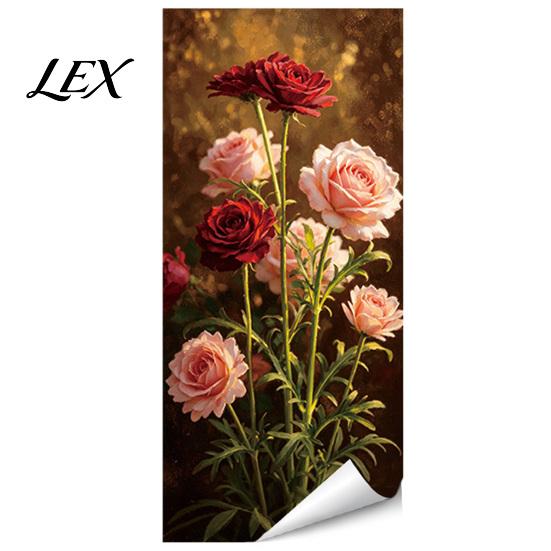 Sun Proof Metal Cabinet Stickers Floral Trash Can Stickers, Waterproof Self?Adhesive Bin Decals, Vintage Flower Pattern Decor Garden Waste Container