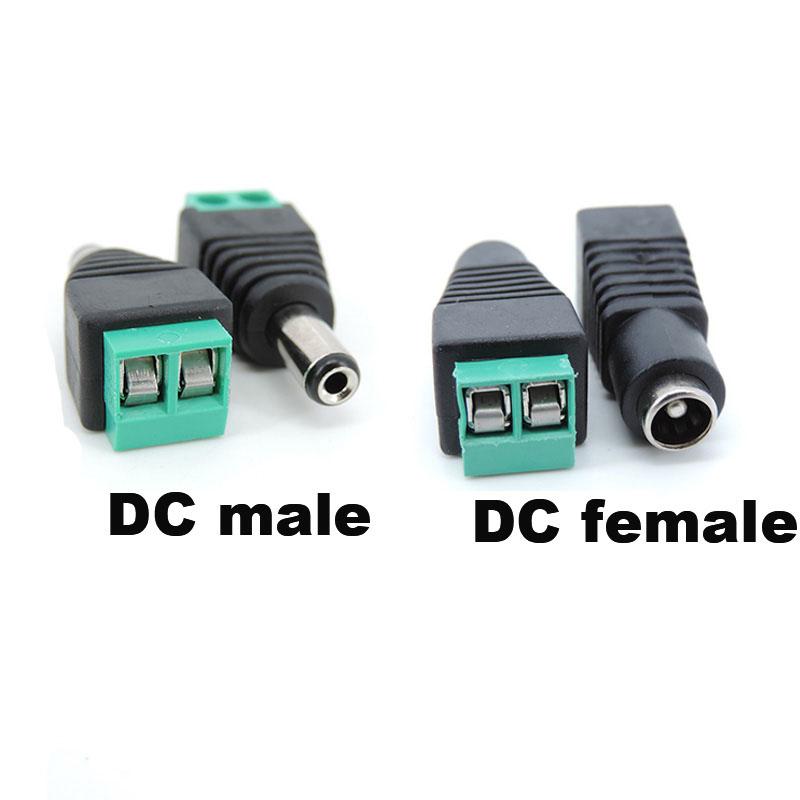 DC Male + Female Высококачественный 2,1 мм x 5,5 мм разъем для источника питания постоянного тока, разъем адаптера, разъем для освещения камеры видеонаблюдения