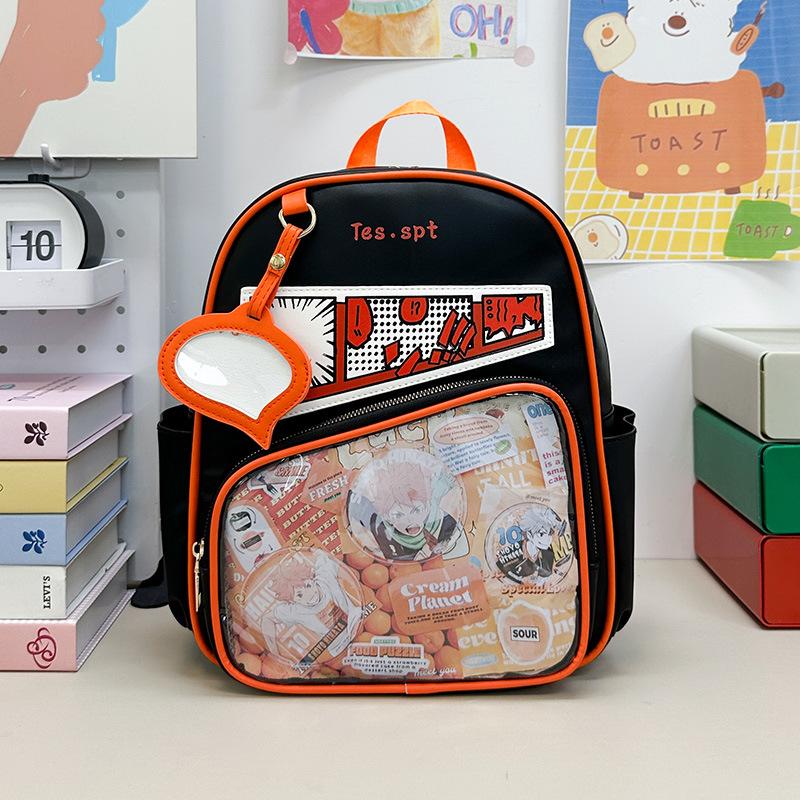 Men's and Women's Comic Pain Bag Girl's Style Student Versatile Single Shoulder Portable Messenger Bag Millet JK Class Transparent Schoolbag