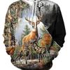 Stylish Deer/Elk Print Men's Hoodie Comfortable 100% Polyester Winter Fall Streetwear