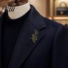 Булавка для лацкана мужского костюма с дизайном листа травы феникс, Брошь с дизайном перьев и абрикоса, Фиксатор для шарфа из цинкового сплава для воротника рубашки, пальто, кардигана