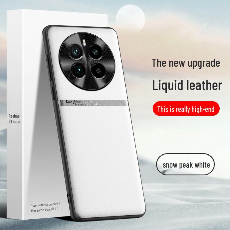 Liquid Leather Anti-Fall Protective Case for the Realme GT5 Pro - Anti-Fouling Cover, One by One Delivery