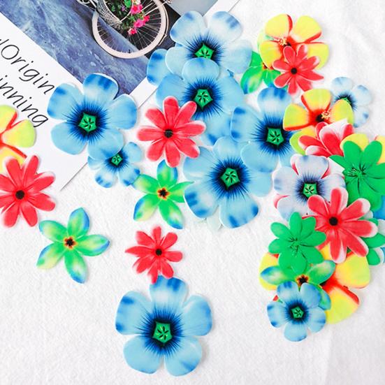 1 коробка, гавайские цветы, бабочки, топперы для торта, съедобные вафельные бумажные украшения, съедобные цветы, топперы для кексов, декор для торта