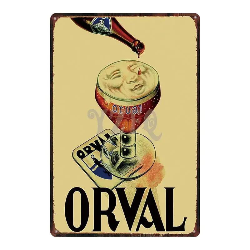 Орваль Шимэ Вестмалле Шуфф Металлическая жестяная вывеска Винтажная тарелка Для Бара Клуба Стены Паба Ресторана Декор Дома Железный Постер DU-3599A