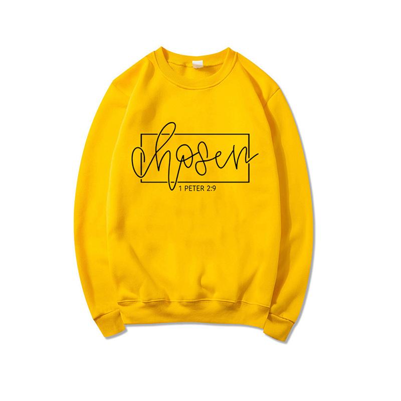 Избран 1 Петра 2:9 свитшотов, христианская одежда, религиозные толстовки, женские пуловеры, толстовки с графическим рисунком, топ, который вы выбрали, подарок