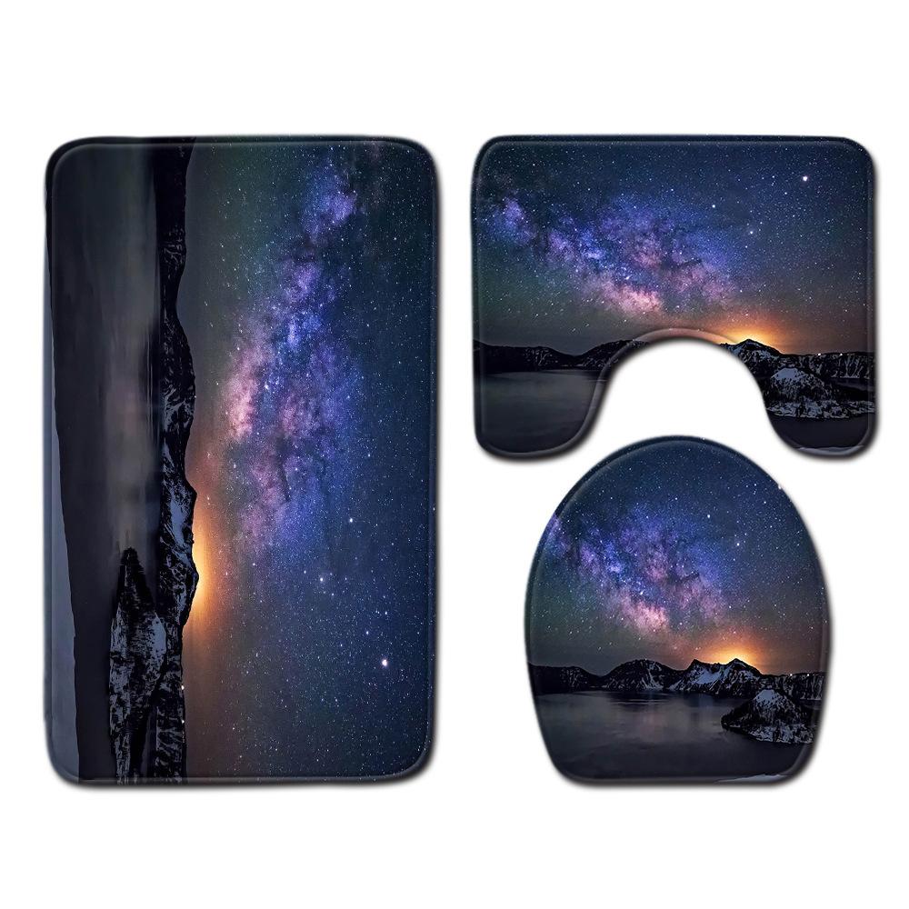 Коврик для ванной в виде звезды, туалетный набор из трех частей