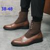 Модные мужские ботильоны-броги зеленые черные модные классические ретро короткие ботинки Brock мужские Zapatos Hombre D489