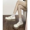 Round Head White College Style Versatile Platform Small Leather Shoes Women's New Summer Retro French Mary Jane Single Shoes