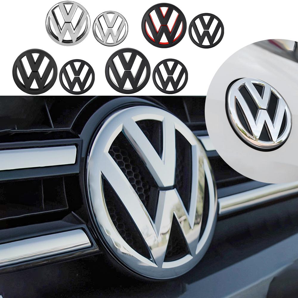 For Volkswagen MK2 2Pcs Car Original Front Radiator Grille Logo Cover for Volkswagen VW Golf 6 Mk6 2010 2011 2012 2013 Rear Trunk Lid Badge Sticker