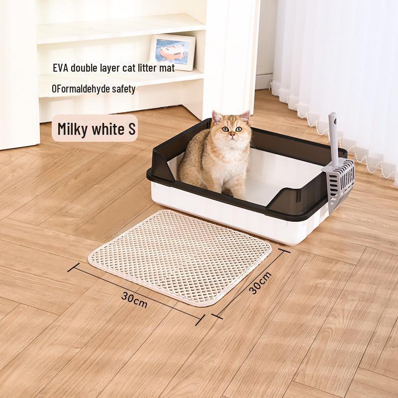 Anti-Tracking Washable Cat Litter Mat - Double-Layer, Splash-Proof, Large Sand Control for Cat Litter Box
