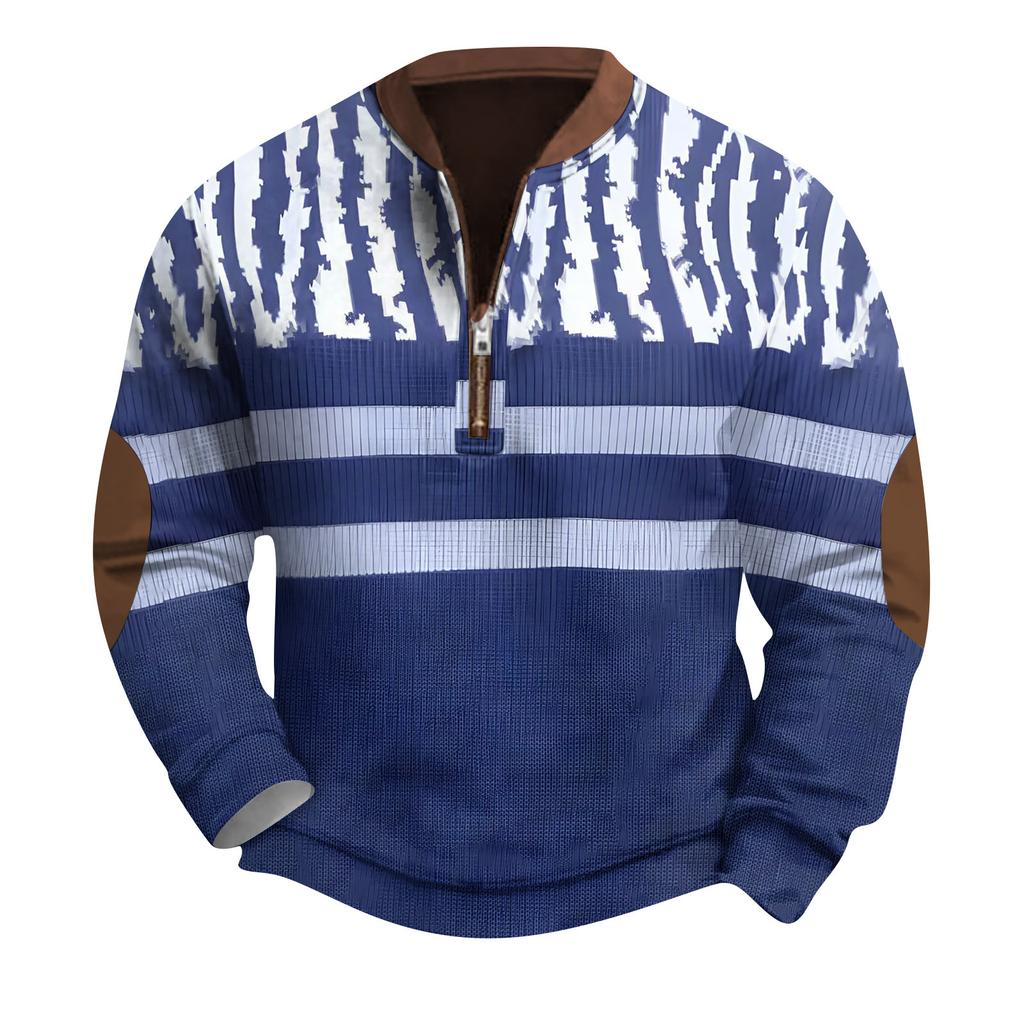 Мужская повседневная толстовка в стиле ретро с градиентным принтом