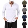 Men Summer Spring Top Round Neck Solid Color Slim Fit Pullover Long Sleeve Soft Mid Length Bottom Top Men T-shirt