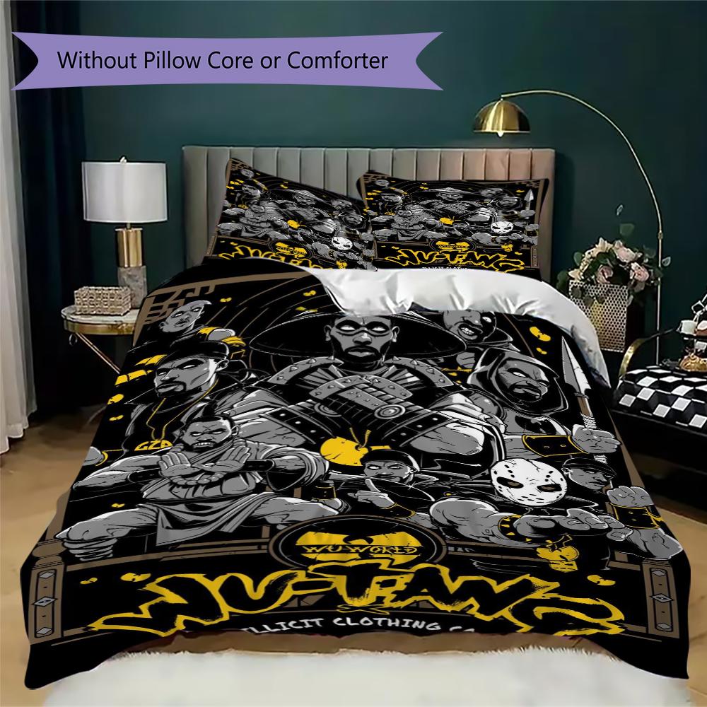 WU TANG Pattern Bedding uilt Set uilt Cover Pillowcase Home Decoration Birthday Gift (1 * duvet cover + 2 * pillowcase without core)102