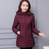 Women's Autumn Winter Jacket Slim Parkas New Solid Hooded Medium Long Outerwear High Quality Female Down Cotton Jacket Tops