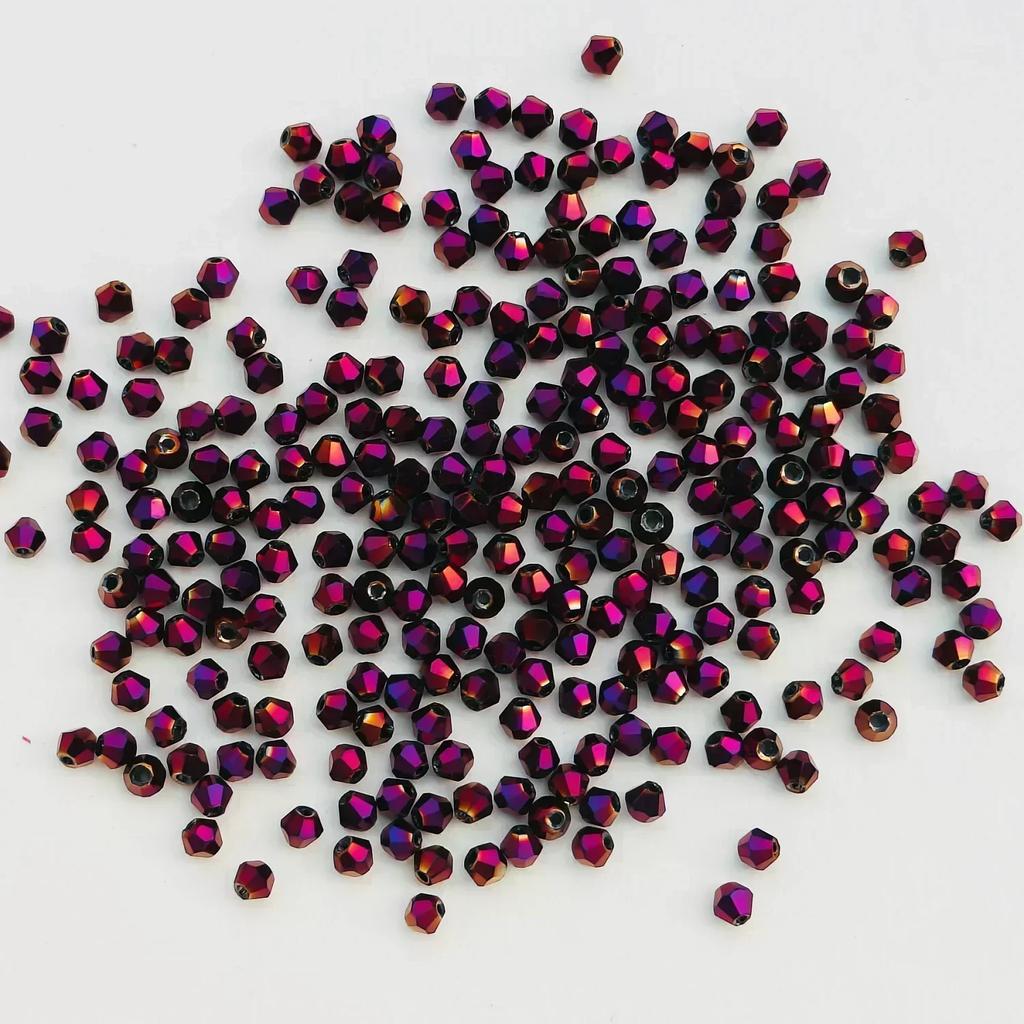 100 шт 4 мм стеклянные бусины в форме биконуса граненые хрустальные бусины для изготовления ювелирных изделий своими руками браслет ожерелье серьги бисер