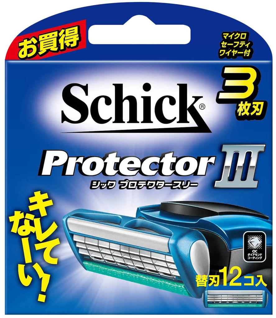 Schick Protector Three 3 Blade Replacement Blades Shaving Razor (12 Pieces)