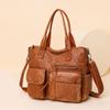 Большая вместительная сумка для матери, мягкая кожаная сумка через плечо через плечо