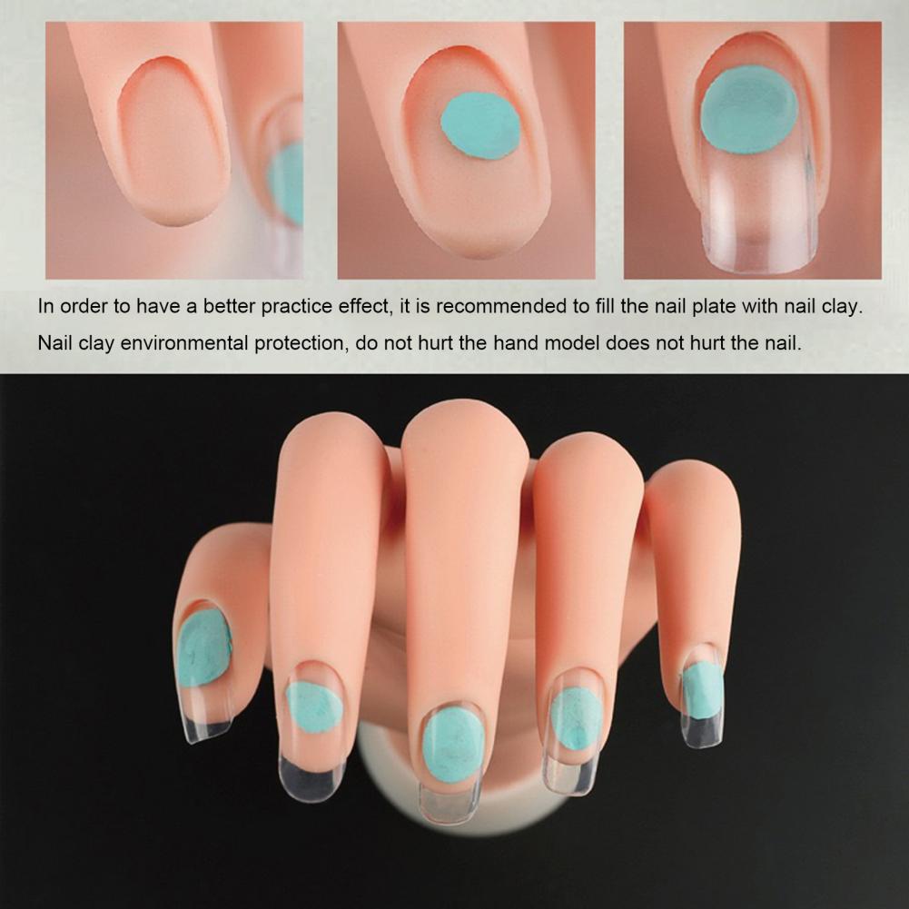 Soft Flexible Nail Practice Hand Practice Mannequin Hands Flexible Realistic Manicure Practice Hand Model for Nail Art for Nail