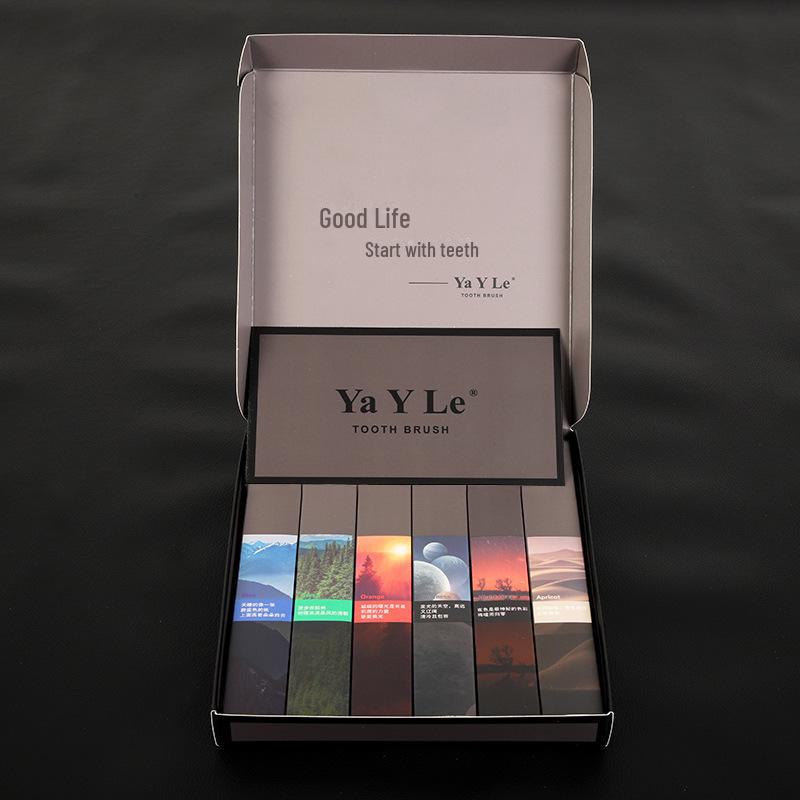 "Premium 6-Piece Soft Bristle Toothbrush Gift Set - Luxury Wide Head Oral Care"