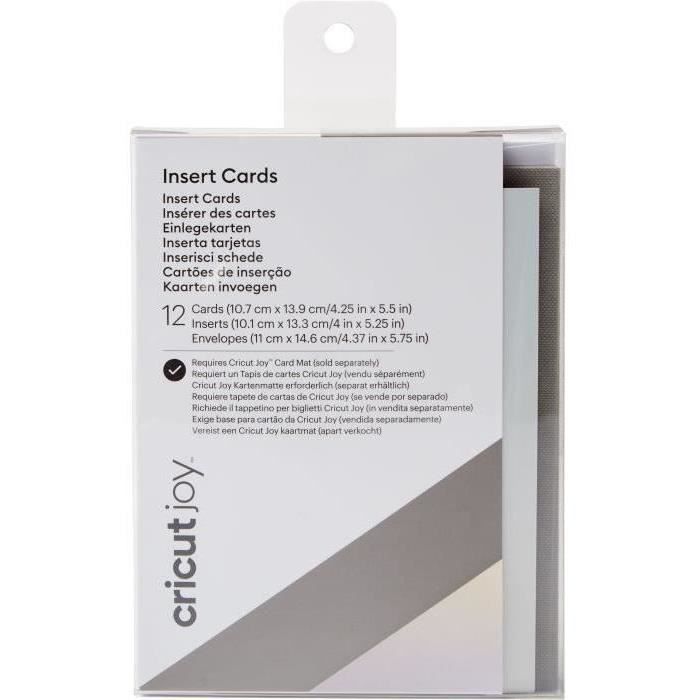 Cricut - 12 Pack A2 Cards and Envelopes - Grey and Silver Holographic