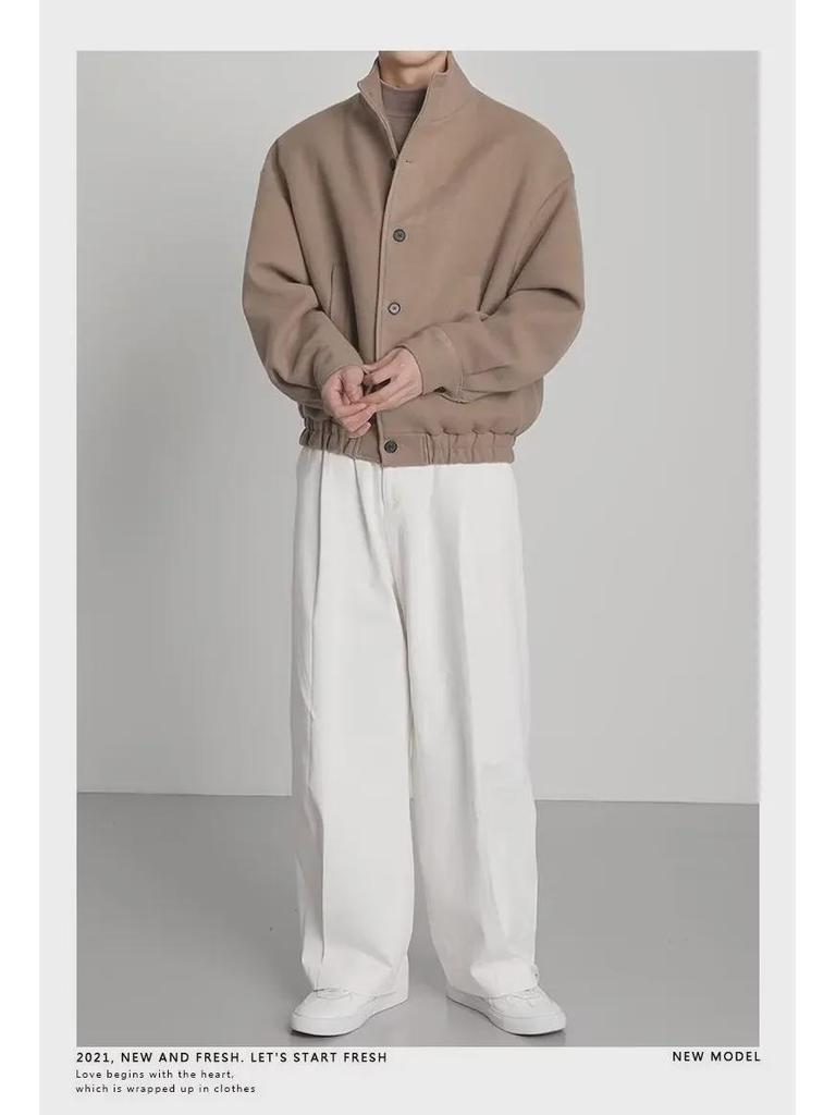 Модная мужская куртка весна/осень 2024 года: Главная улица Гонконга, японский Харадзюку, корейские мотивы, свободный крой.