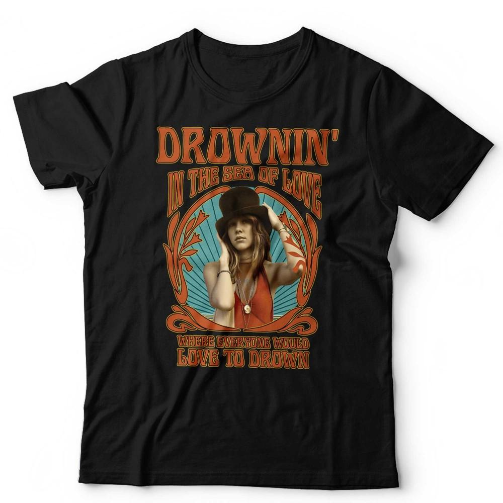 Stevie Nicks TShirt Drownin' In The Sea Of Love Unisex and Kids Vintage Retro