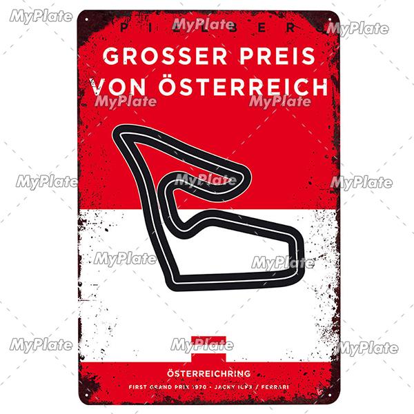 Гоночный трек металлический знак винтажная табличка сервиз жестяная вывеска настенный декор для гаража гоночный автомобиль пластина поделки постер F1 игра на заказ