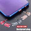 Retrieve Card Pin Charging Port Cover Metal Dust Plug for Android Phone 3.5mm Jack Micro USB