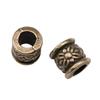 20 шт., бусины-разделители с большим отверстием, ожерелье для женщин, цвет античной бронзы, 8X7 мм