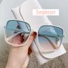 New Square Sunglasses With Gradient Color Sunglasses Women'S Trend Uv Resistant Retro Oversized Eyeglasses Fashion Eyewear