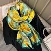 Smooth Silk Scarf for Women Floral Print Elegant Pashmina Scarfs Female Foulard Hijab Luxury Shawls Beach Lady Stoles Scarve