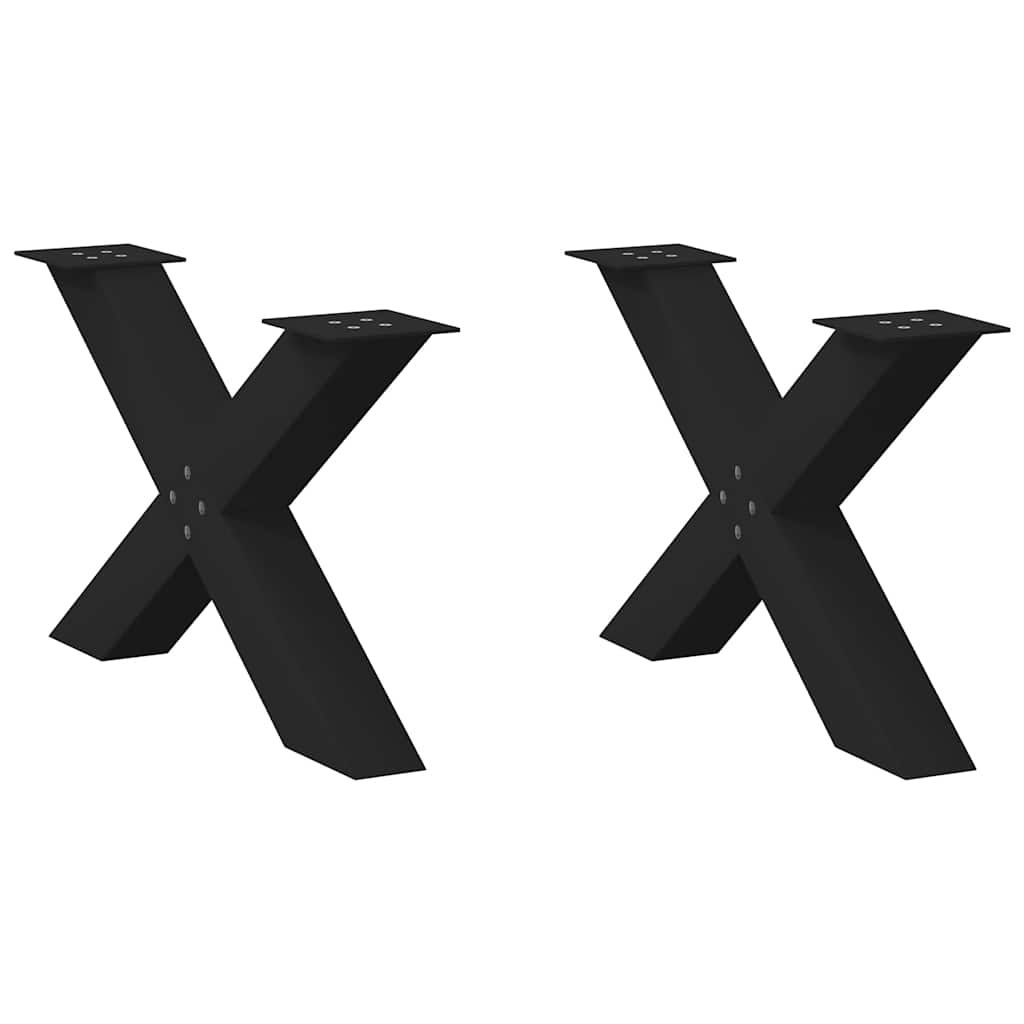 Vidaxl Nogi Do Stolika Kawowego W Kształcie Litery X 2 Szt Czarne Stal