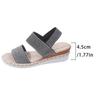 2024 Summer Women's Fashion Trend Non-slip Wear-resistant Comfortable Hemp Rope Sole Stretch Fabric Sequined Flat Sandals