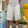 Men Casual Shorts Elastic Drawstring Waist Wide Leg Shorts Hip Hop Style Pockets Fitness Shorts Solid Color Sport Shorts
