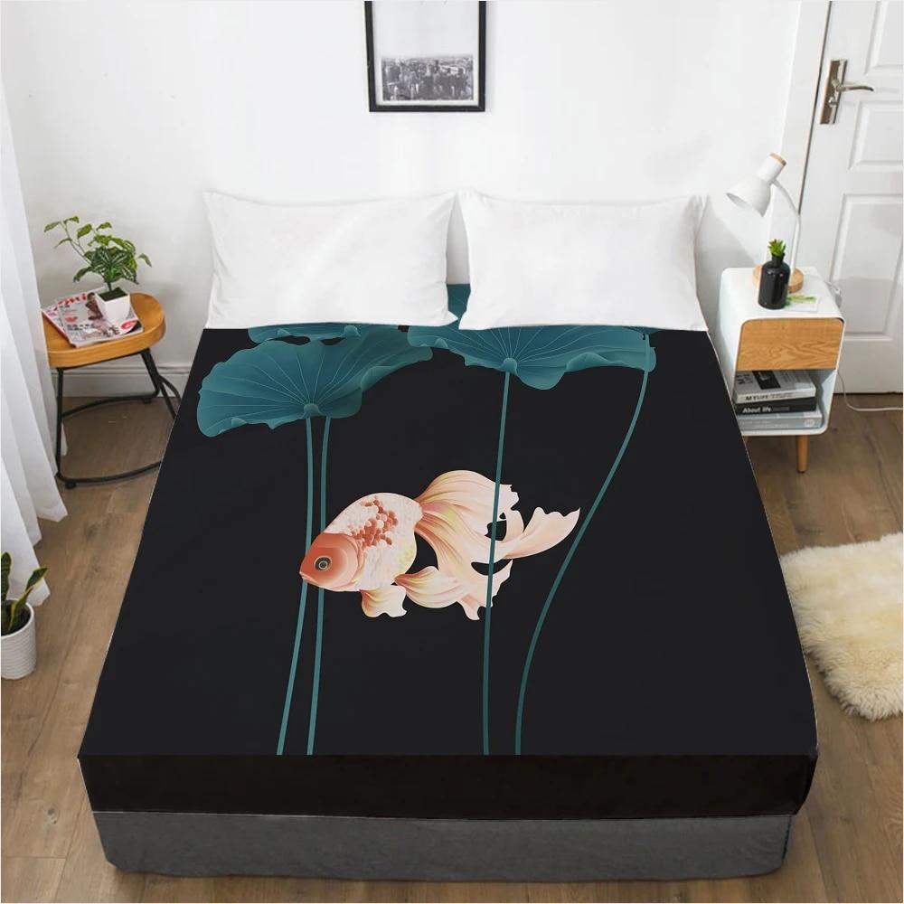 1PC Fitted Sheets Mattress Cover With Elastic Band 3D Bedsheet Linens 160x200 135x200 Bed Sheet Customize Any Size Design