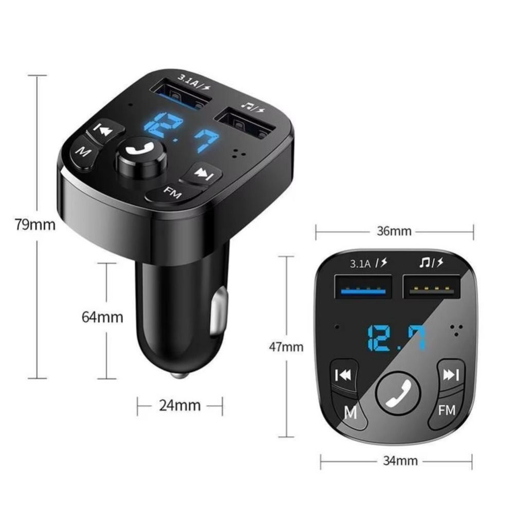 Двойной USB автомобильный MP3-плеер, совместимый с Bluetooth 5.0, HD FM Bluetooth-приемник, быстрая зарядка, универсальное автомобильное зарядное устройство