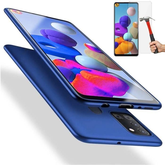 Protective Case - PROSHOP - for Samsung Galaxy A21S - Flexible - Blue - 2 Tempered Glass