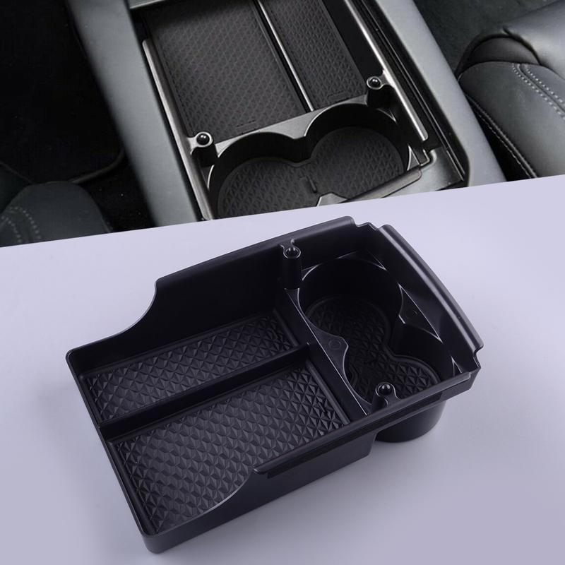 Car Front Center Console Armrest Storage Box Cup Holder Organizer Tray Fit For Tesla Model S/X 2016 2017 2018