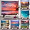 Beach Scenery Tapestry Dusk Sunset Scenery Wall Art Decoration Dormitory Room Aesthetics Living Room Bedroom Home Decoration