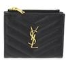 Saint Laurent Women's Bifold Mini Wallet In Caviar Leather, Size 575879 BOW01 1000, Black [Parallel Import]
