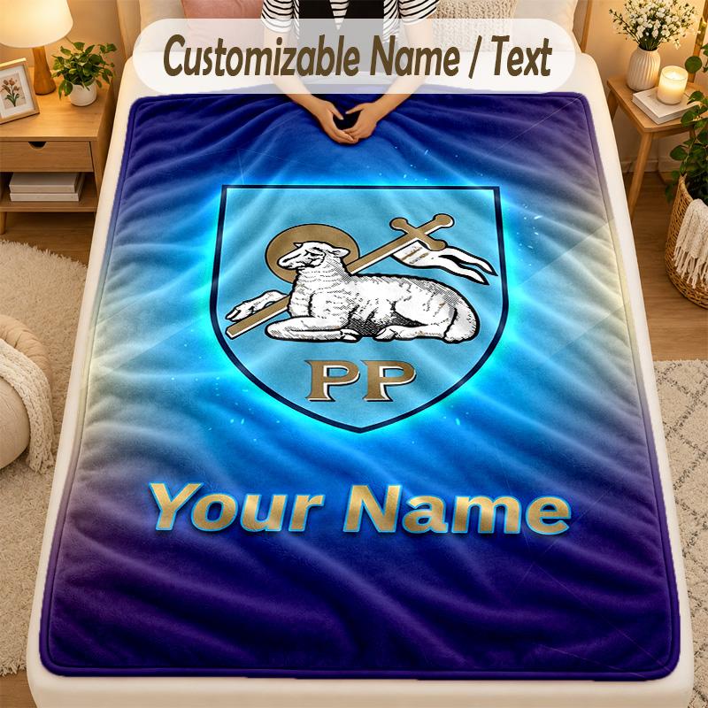 Flannel BlanketPreston North End Custom Name Text Personalized Soft Warm Throw Blanket Home Decor Gift