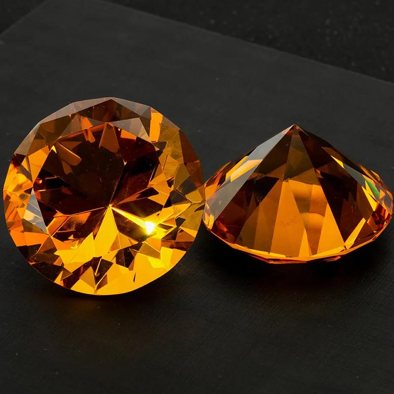 8 цветов кристалл ромбовидный пресс-папье декоративное граненое стекло гигантский драгоценный камень свадебный офис настольный орнамент подарки на день рождения