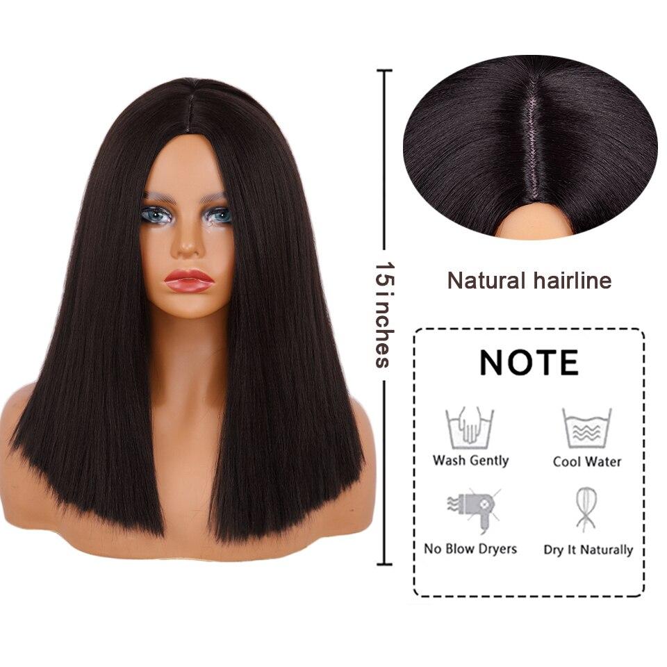 MISSQUEEN Парик Афро Боб Парик Яки Прямые синтетические волосы из высокотемпературного волокна Яки Прямые вьющиеся волосы Средней длины Праздничные волосы Женские