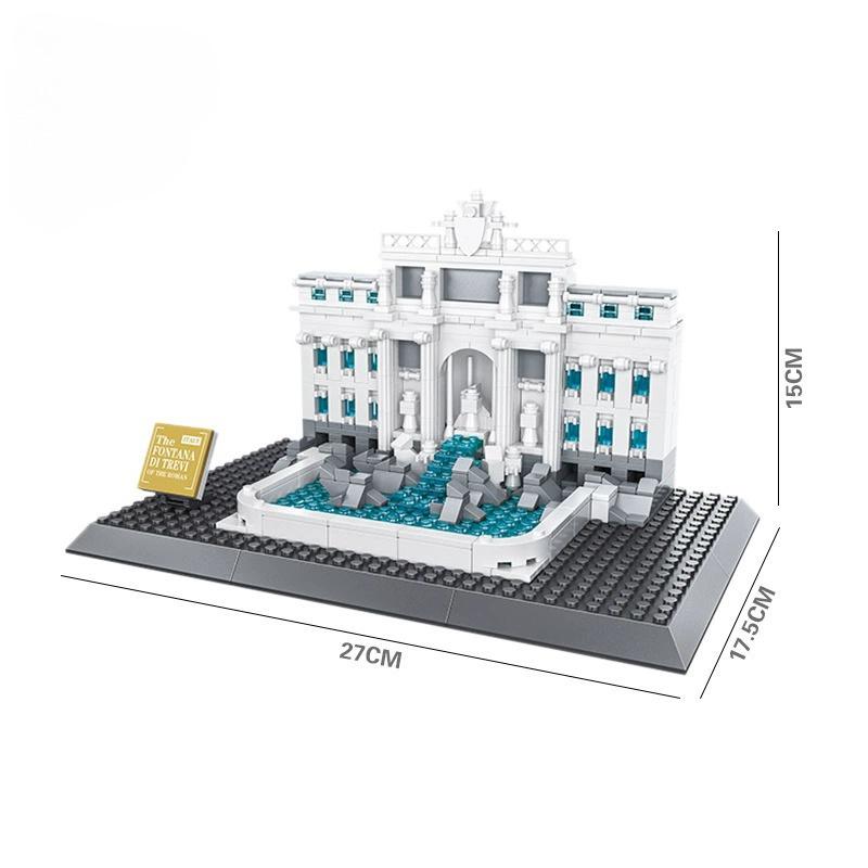 Нетоксичные 667 деталей Фонтан Треви Римская Fontana Di Trevi Строительные блоки Архитектура Мира Кирпичики Мелкая Деталь Сборка Кирпичиков Модель