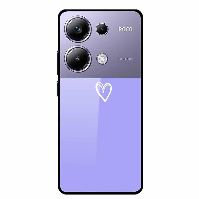 Красочный эстетичный чехол из закаленного стекла для Redmi 12 5G и POCO M6 PRO