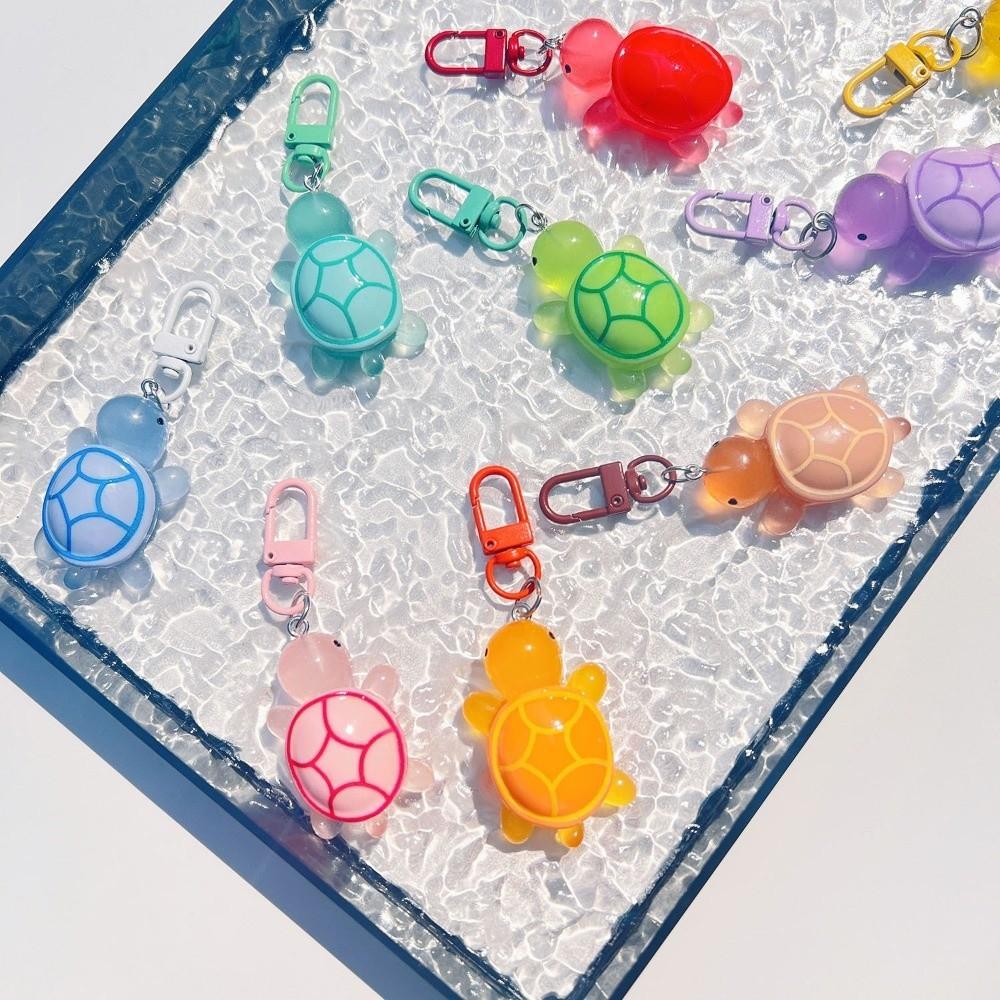 Luminous Turtle Keychain Glow in The Dark Bag Pendant Cute Tortoise Key Chain  Women Bag Decor