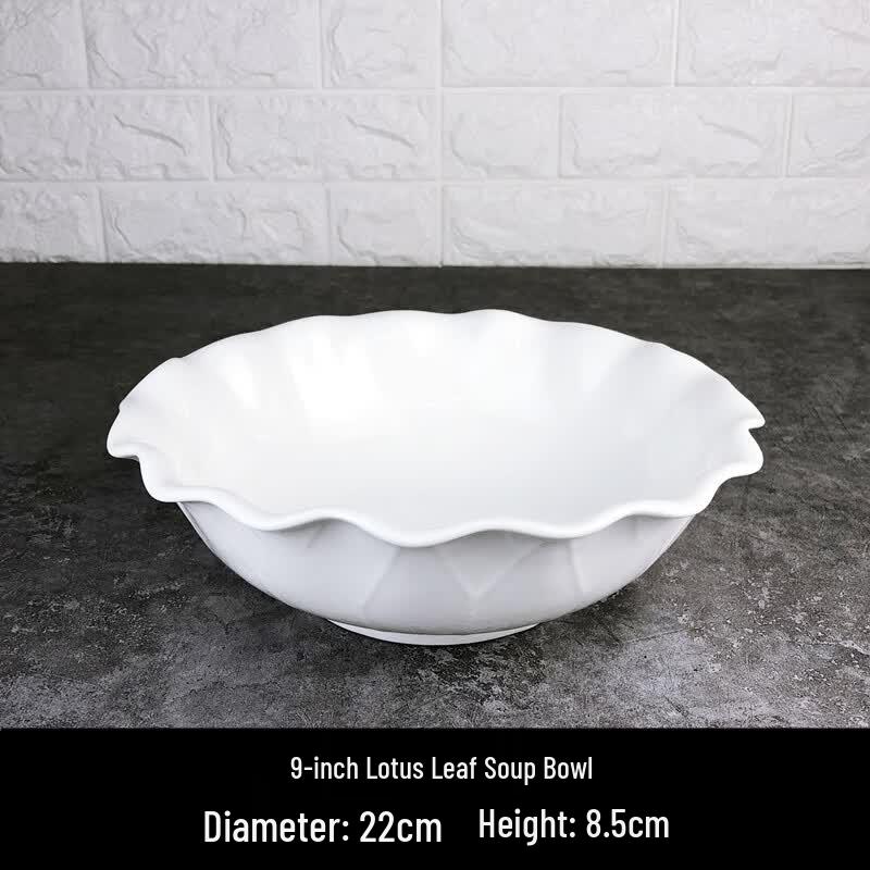 Lotus Leaf Ceramic Soup Bowl