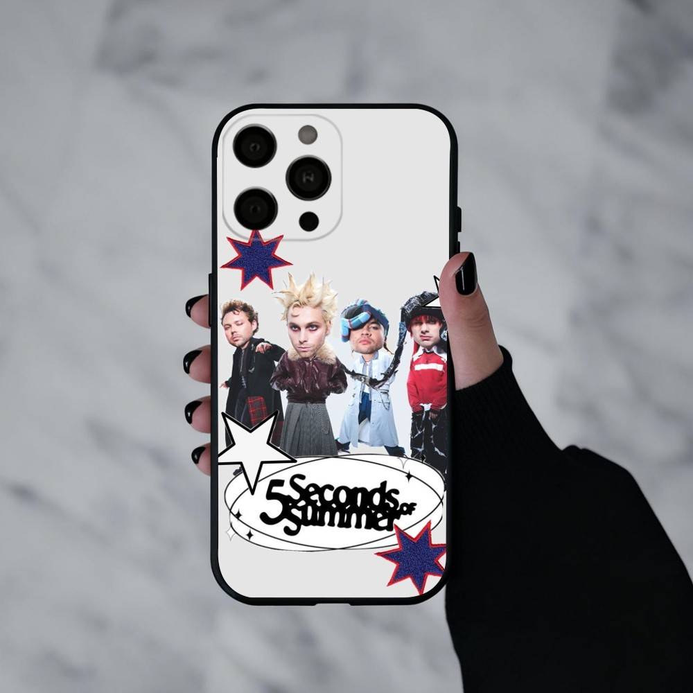 P-Popular Rock B-Band 5-5SOS Phone Case For iPhone 17pro, 16,15,14,13,12,11 X XR Plus,Others Soft Black Cover